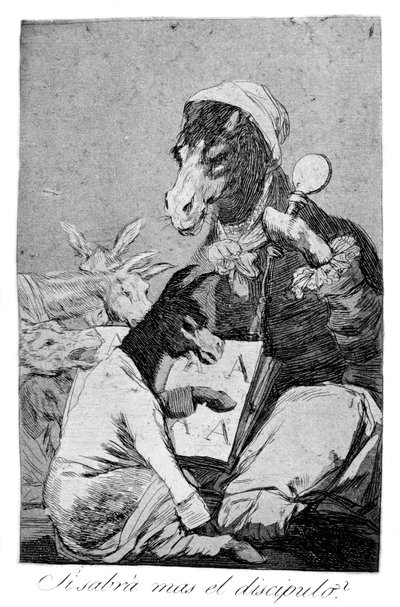 Kanske inte eleven vet mer, 1799 av Francisco de Goya