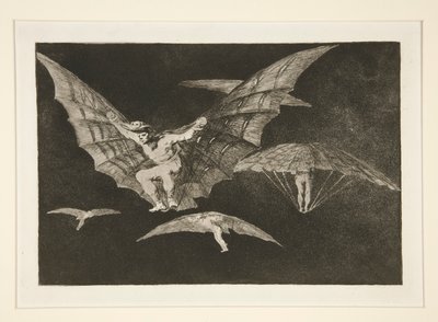 Mode of Flying (A Way of Flying), pl. 13 från serien Ordspråken av Francisco de Goya