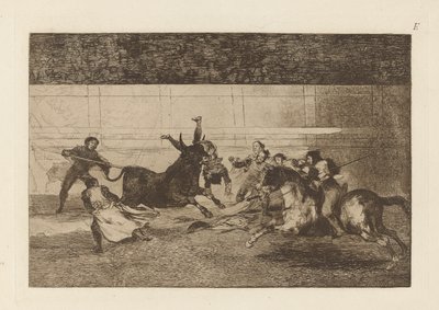 The Death of Pepe Illo (Death of Pepe Illo, 2:a kompositionen), Plåt E från The Bull Maquia (3:e upplagan) av Francisco de Goya