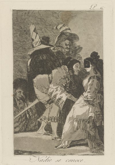 Nadie se conoce. (Ingen känner sig själv.), pl. 6 från serien Los caprichos av Francisco de Goya