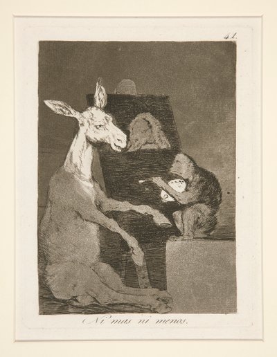 Varken mer eller mindre (varken mer eller mindre), pl. 41 från serien The Whims av Francisco de Goya
