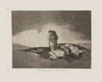 Det finns ingen som hjälper dem. (Det finns ingen som kan hjälpa dem.), pl. 60 från serien The Disasters of War av Francisco de Goya