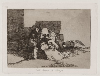 Kommer de inte fram? Time (They Do Not Arrive in Time), Platt 52 från The Disasters of War av Francisco de Goya