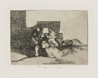 Kommer de inte fram? väder. (De kommer inte i tid.), pl. 52 från serien The Disasters of War av Francisco de Goya