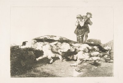 Plate 18 från The Disasters of War Los Desastres de la Guerra: Begrav dem och håll tyst..., 1810. av Francisco de Goya