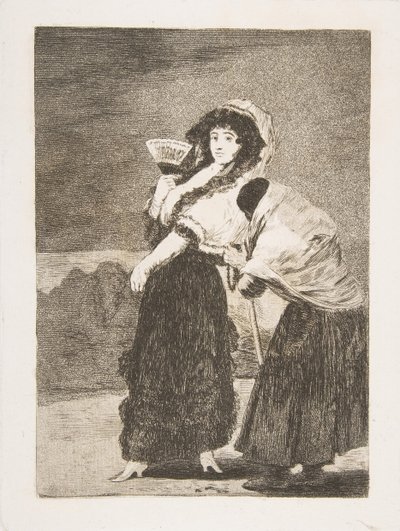Plåt 16 från Los Caprichos:För himlens skull: och det var hennes mor Dios la Perdone..., 1797-98. av Francisco de Goya