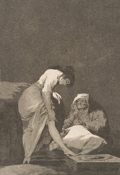 Tavla 17 från Los Caprichos: Den är fint sträckt av Francisco de Goya