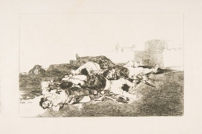 Platta 22 från The Disasters of War Los Desastres de la Guerra: Ännu värre. Både och..., 1810. av Francisco de Goya
