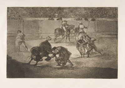 Tauromachia:s skylt 29: Pepe Illo klarar snittet., av Francisco de Goya