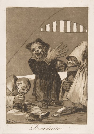 Plåt 49 från Los Caprichos: Hobgoblins Duendecitos., 1799. av Francisco de Goya