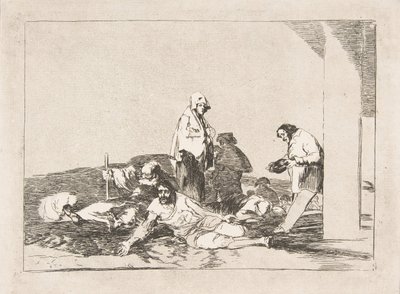 Platta 58 från The Disasters of War Los Desastres de la Guerra: Det är ingen idé att gråta ..., 1811-12. av Francisco de Goya