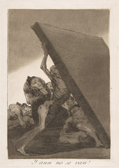 Tallrik 59 från Los Caprichos: Och ändå går de inte! Y aun no se van!, 1799. av Francisco de Goya