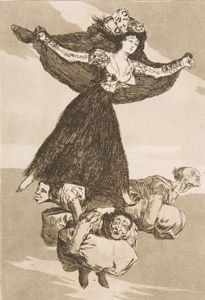 Skylt 61 från Los Caprichos: De har flugit Volaverunt., 1799. av Francisco de Goya