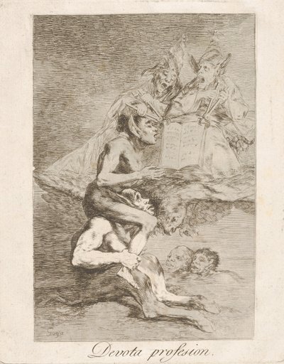 Tavla 70 från Los Caprichos: Devout Profession Devota profesion., 1799. av Francisco de Goya