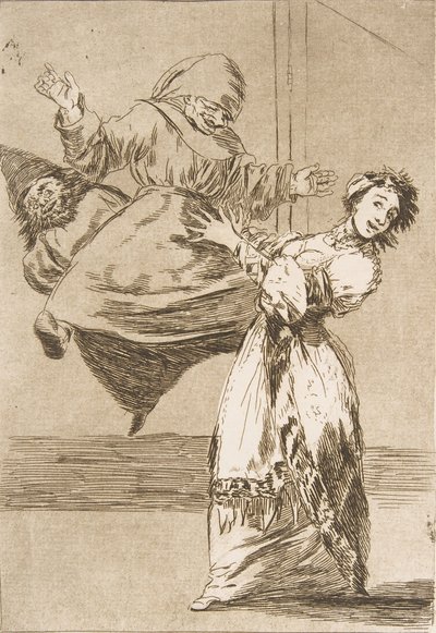 Tallrik 74 från Los Caprichos: Dont scream, stupid No Grites, tonta, 1799. av Francisco de Goya