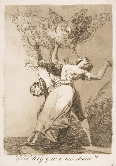 Plåt 75 från Los Caprichos: Finns det ingen som kan lossa oss? Finns det ingen som kan lossa oss, 1799. av Francisco de Goya