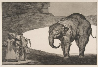 Plåt C från Disparates: Animal Folly, ca. 1816-23 utgiven före 1877. av Francisco de Goya