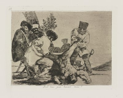 Vad? måste du göra mer? (Vad mer kan göras?), pl. 33 från serien The Disasters of War av Francisco de Goya
