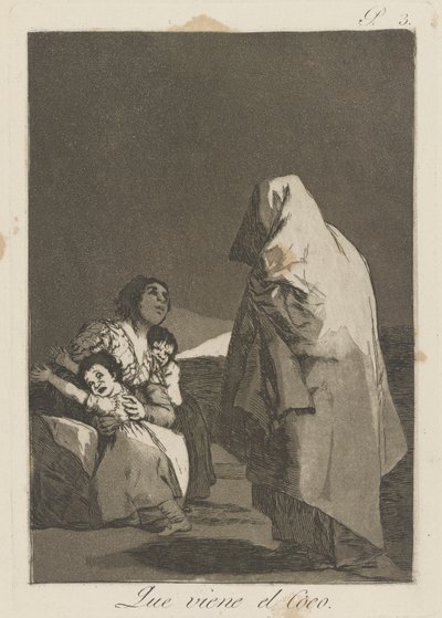 Galningen kommer (Here Comes the Bogey-Man.), pl. 3 från serien The Caprices av Francisco de Goya