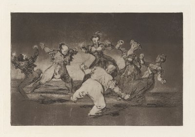 Si Marina Bayl?, tome lo que hall? (If Marion Will Dance, Then She has to Take the Consequences), från serien Los disparates (Los proverbios) av Francisco de Goya