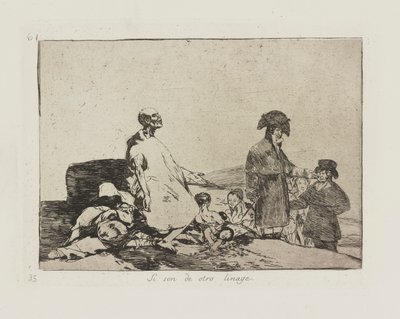 Om de är av annan släkt. (Kanske de är av annan ras.), pl. 61 från serien The Disasters of War av Francisco de Goya