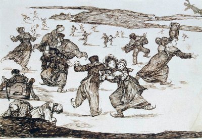 Skridskoåkare, mellan 1812 och 1823. av Francisco de Goya