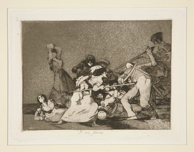Y son fieras (Och de är som vilda djur), pl. 5 från Los desastres de la guerra (Krigets katastrofer) av Francisco de Goya