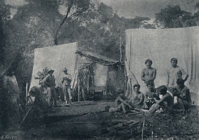 Guaranys besöker ett läger, 1895 av Francisco Henszler