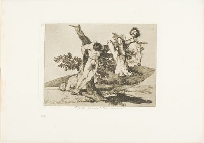 En heroisk bedrift! With Dead Men!, skylt 39 från The Disasters of War av Francisco Jose de Goya y Lucientes