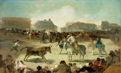 A Village Bullfight (olja på duk) av Francisco de Goya