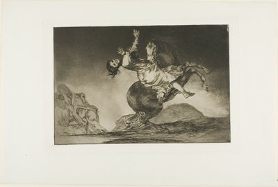 En kvinna och en häst, låt någon annan bemästra dem, tallrik tio från Los Proverbios av Francisco Jose de Goya y Lucientes