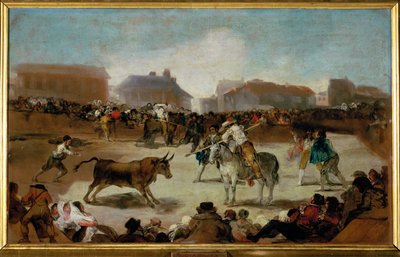En tjurfäktning i en by (målning på duk) av Francisco Jose de Goya y Lucientes