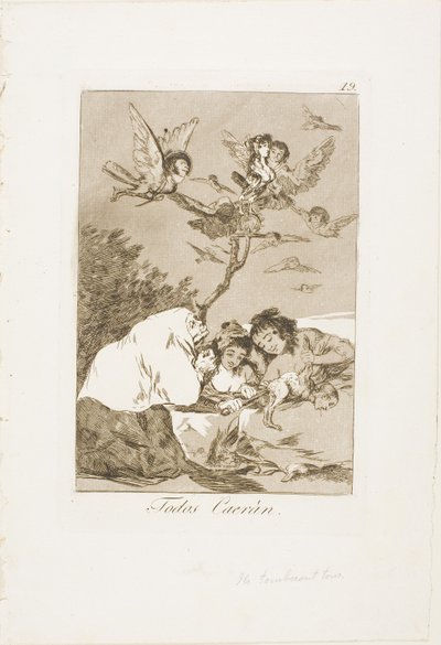All Will Fall, tallrik 19 från Los Caprichos av Francisco Jose de Goya y Lucientes