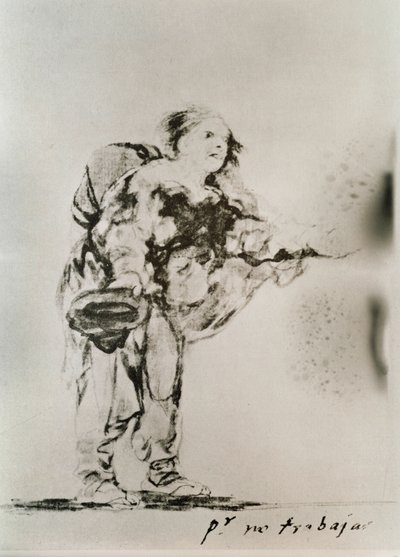 Beggarwoman (papper och kol) av Francisco Jose de Goya y Lucientes