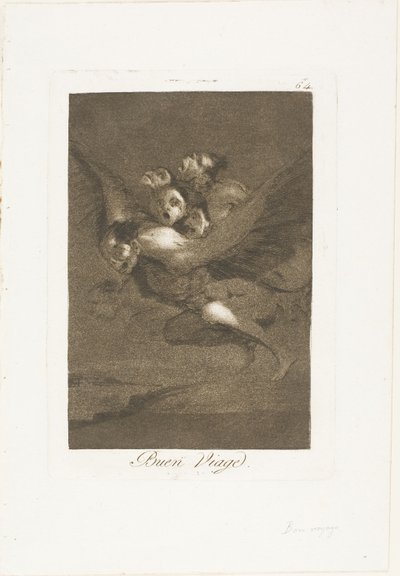 Bon voyage, skylt 64 från Los Caprichos av Francisco Jose de Goya y Lucientes