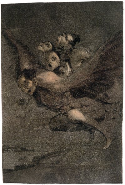 Buen Viage (Säker resa). Vingmonster. c.1802 (gravyr) av Francisco Jose de Goya y Lucientes