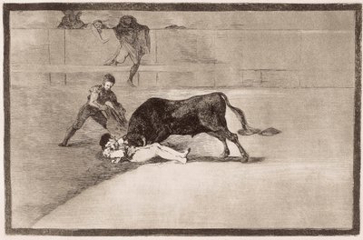 Tjurfäktning: Pepe Hillos olyckliga död av Francisco de Goya