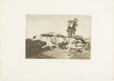 Begrav dem och håll tyst, tallrik 18 från The Disasters of War av Francisco Jose de Goya y Lucientes
