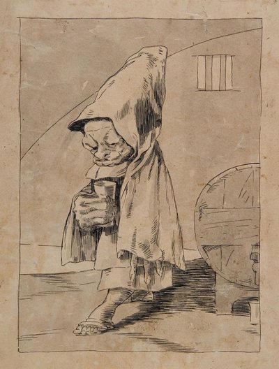 Karikatyr av en munk av Francisco Jose de Goya y Lucientes