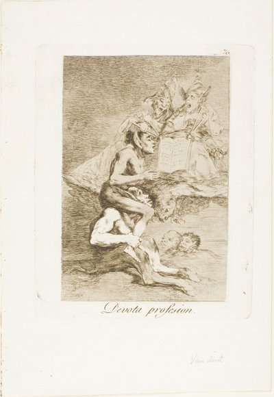 Troende yrke, tallrik 70 från Los Caprichos av Francisco Jose de Goya y Lucientes