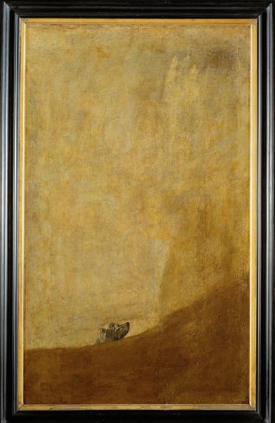 Hund, halvt nedsänkt (målning på duk) av Francisco Jose de Goya y Lucientes
