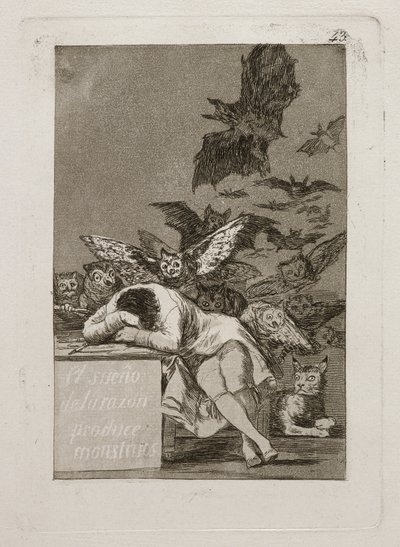 Drömmen om förnuftet producerar monster av Francisco Jose de Goya y Lucientes
