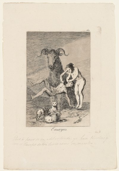 Uppsatser, tallrik från "Los Caprichos", 1799 av Francisco de Goya