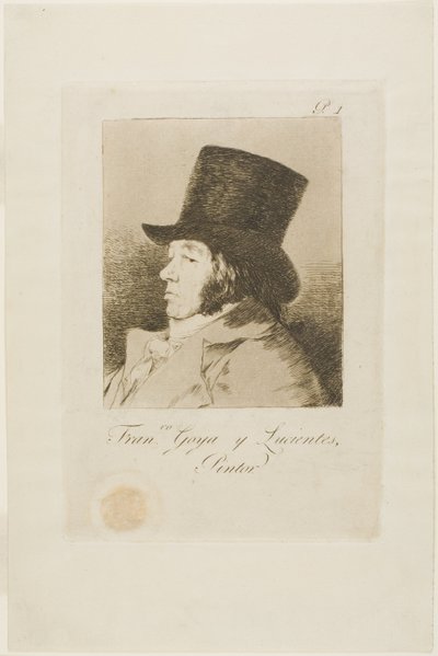 Francisco de Goya y Lucientes, målare, tallrik ett från Los Caprichos av Francisco Jose de Goya y Lucientes