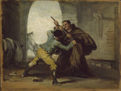 Friar Peter Wrests the Gun från El Maragato, ca av Francisco de Goya