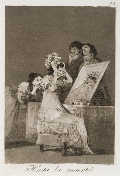 Hasta la muerta från Los Caprichos, publicerad 1799 (etsning, polerad akvatint och torrnål) av Francisco de Goya