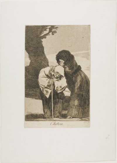 Hush, tallrik 28 från Los Caprichos av Francisco Jose de Goya y Lucientes