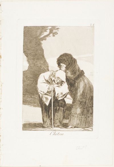 Hush, tallrik 28 från Los Caprichos av Francisco Jose de Goya y Lucientes