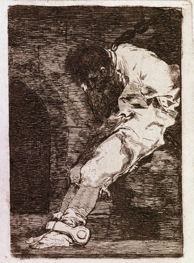 Om det är en brottsling dör han snabbt (Aquatint, c.1810) av Francisco de Goya