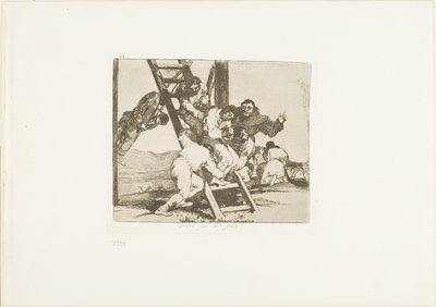 Det är ett svårt steg!, plansch 14 från The Disasters of War av Francisco Jose de Goya y Lucientes